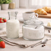REGENT GLASS SUGAR BOWL 540ML & CREAMER 340ML WITH SPOON 3PCS SET