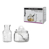REGENT GLASS SUGAR BOWL 540ML & CREAMER 340ML WITH SPOON 3PCS SET