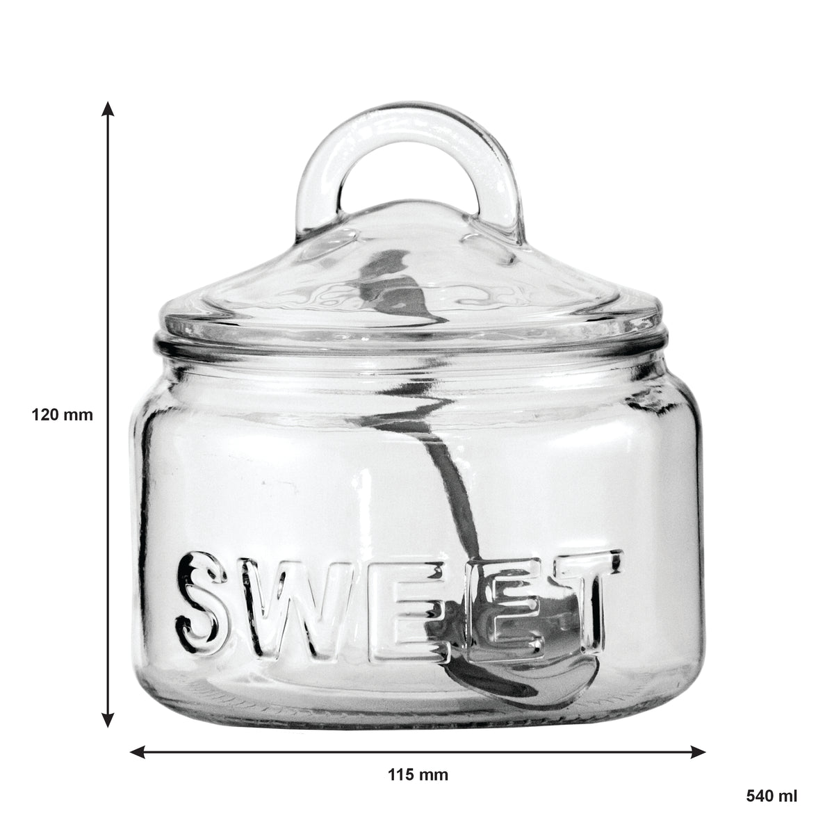 REGENT GLASS SUGAR BOWL 540ML & CREAMER 340ML WITH SPOON 3PCS SET