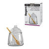 REGENT GLASS HONEY DISPENSER WITH LID & WOODEN DRIPPER 3PCS SET, 590ML