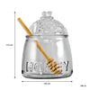 REGENT GLASS HONEY DISPENSER WITH LID & WOODEN DRIPPER 3PCS SET, 590ML