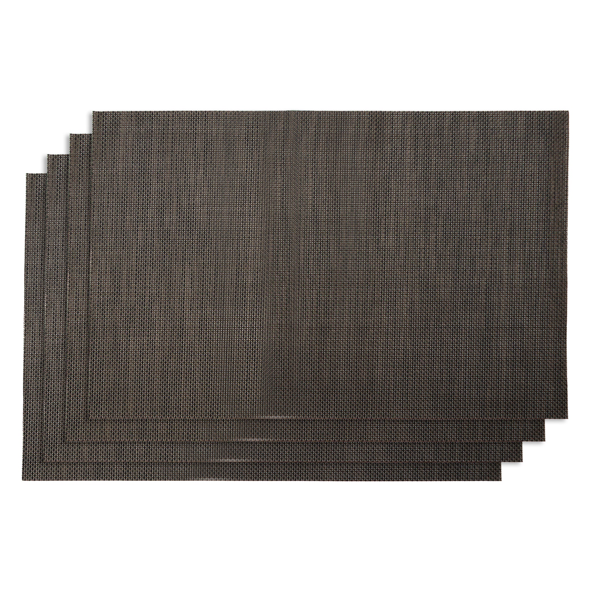 REGENT PLACE MATS WOVEN PVC NEW CAMEL/BLACK 4PK ROLL, 300X450MM