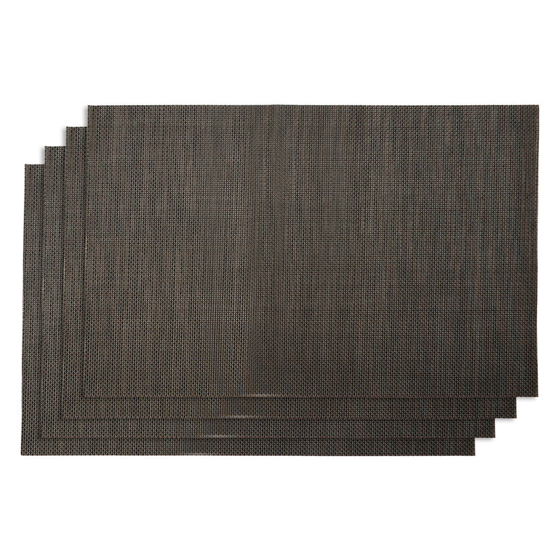 REGENT PLACE MATS WOVEN PVC NEW CAMEL/BLACK 4 PACK ROLL, 300X450MM