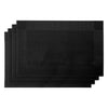 REGENT PLACE MATS WOVEN PVC BLACK WITH BORDER 4PK ROLL, 300xX450MM