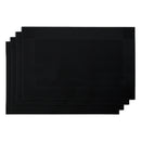 REGENT PLACE MATS WOVEN PVC BLACK WITH BORDER 4 PACK ROLL, 300xX450MM