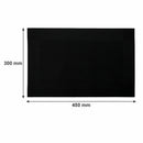 REGENT PLACE MATS WOVEN PVC BLACK WITH BORDER 4 PACK ROLL, 300xX450MM