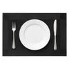 REGENT PLACE MATS WOVEN PVC BLACK WITH BORDER 4 PACK ROLL, 300xX450MM
