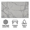 REGENT PLACE MATS WOVEN PVC SILVER MARBLE 4PK ROLL, 300X450MM