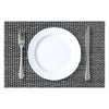 REGENT PLACE MATS WOVEN PVC & COTTON MOTTLED BLACK & WHITE 4PK ROLL, 300X450MM