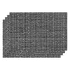 REGENT PLACE MATS WOVEN PVC & COTTON MOTTLED BLACK & WHITE 4PK ROLL, 300X450MM