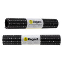 REGENT PLACE MATS WOVEN BLACK PVC WITH WHITE COTTON WEAVE STRIPES, 4 PACK ROLL (300X450MM)