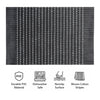 REGENT PLACE MATS WOVEN PVC BLACK WITH WHITE COTTON STRIPES 4PK ROLL, 300X450MM