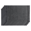 REGENT PLACE MATS WOVEN PVC BLACK WITH WHITE COTTON STRIPES 4PK ROLL, 300X450MM