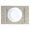 REGENT PLACE MATS PRESSED GOLD PVC 4PK ROLL, 300X450MM