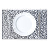 REGENT PLACE MATS PRESSED SILVER PVC 4PK ROLL, 300X450MM