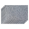 REGENT PLACE MATS PRESSED SILVER PVC 4PK ROLL, 300X450MM