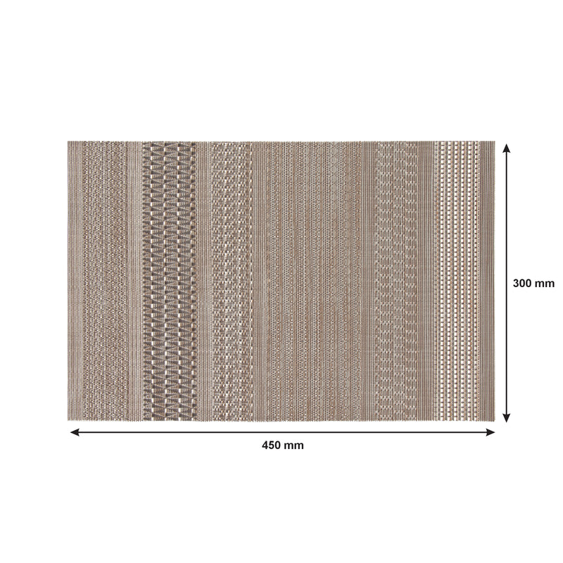REGENT PLACE MATS WOVEN DESERT SAND PVC, 4 PACK ROLL (300X450MM)