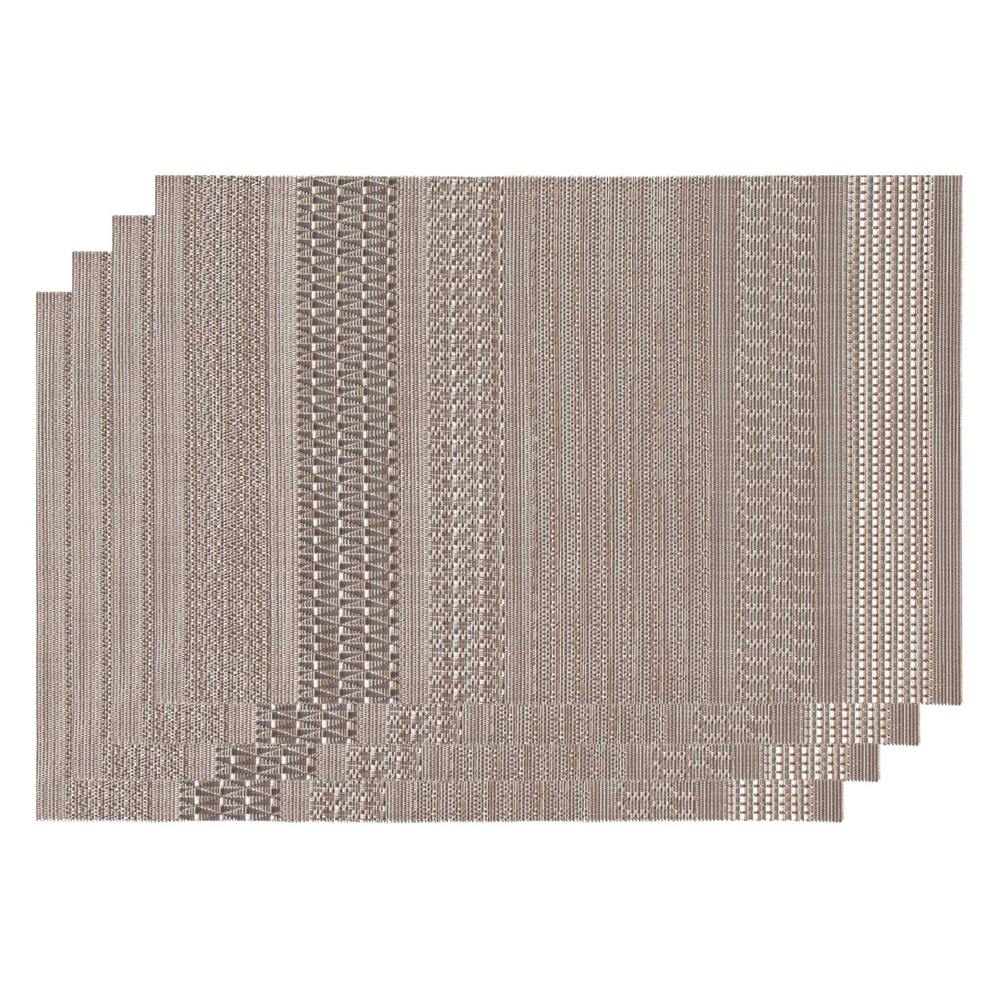 REGENT PLACE MATS WOVEN PVC DESERT SAND 4PK ROLL, 300X450MM