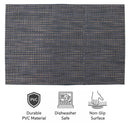 REGENT PLACE MATS WOVEN PVC BLUE/GREY 4PK, 300X450MM