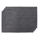 REGENT PLACE MATS WOVEN BLUE/GREY PVC, 4 PACK (300X450MM)