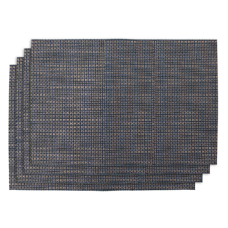 REGENT PLACE MATS WOVEN BLUE/GREY PVC, 4 PACK (300X450MM)