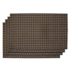 REGENT PLACE MATS WOVEN PVC GOLD/BLACK/GREY 4PK, 300X450MM