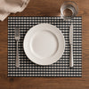 REGENT PLACE MATS WOVEN SILVER/BLACK PVC 4PK ROLL, 300X450MM