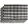 REGENT PLACE MATS WOVEN SILVER/BLACK PVC, 4 PACK (300X450MM)