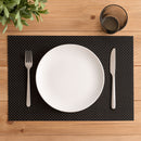 REGENT PLACE MATS WOVEN PVC BLACK 4PK ROLL, 300X450MM