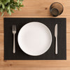 REGENT PLACE MATS WOVEN PVC BLACK 4PK ROLL, 300X450MM