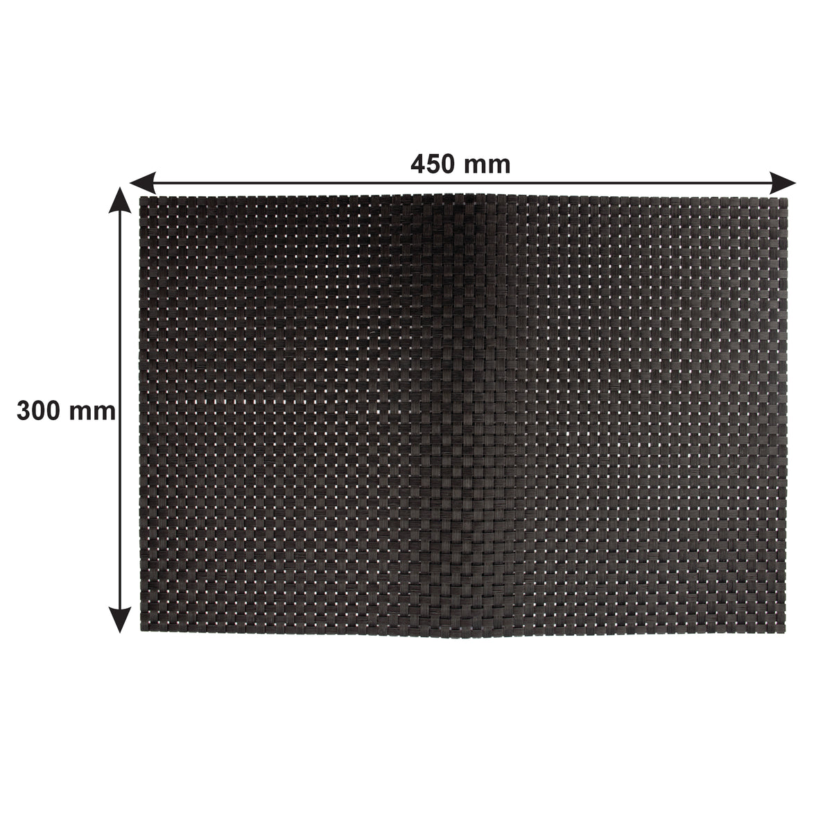 REGENT PLACE MATS WOVEN PVC BLACK 4PK ROLL, 300X450MM