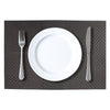 REGENT PLACE MATS WOVEN PVC BLACK 4PK ROLL, 300X450MM