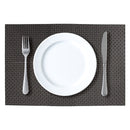 REGENT PLACE MATS WOVEN PVC BLACK 4PK ROLL, 300X450MM