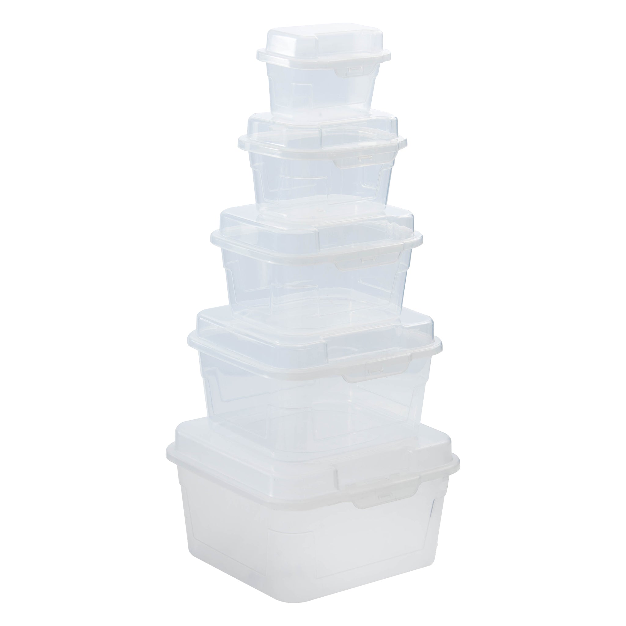 REGENT STOREAWAY PLASTIC STACK BOX CLEAR, 2.1L - 195X195X115MM