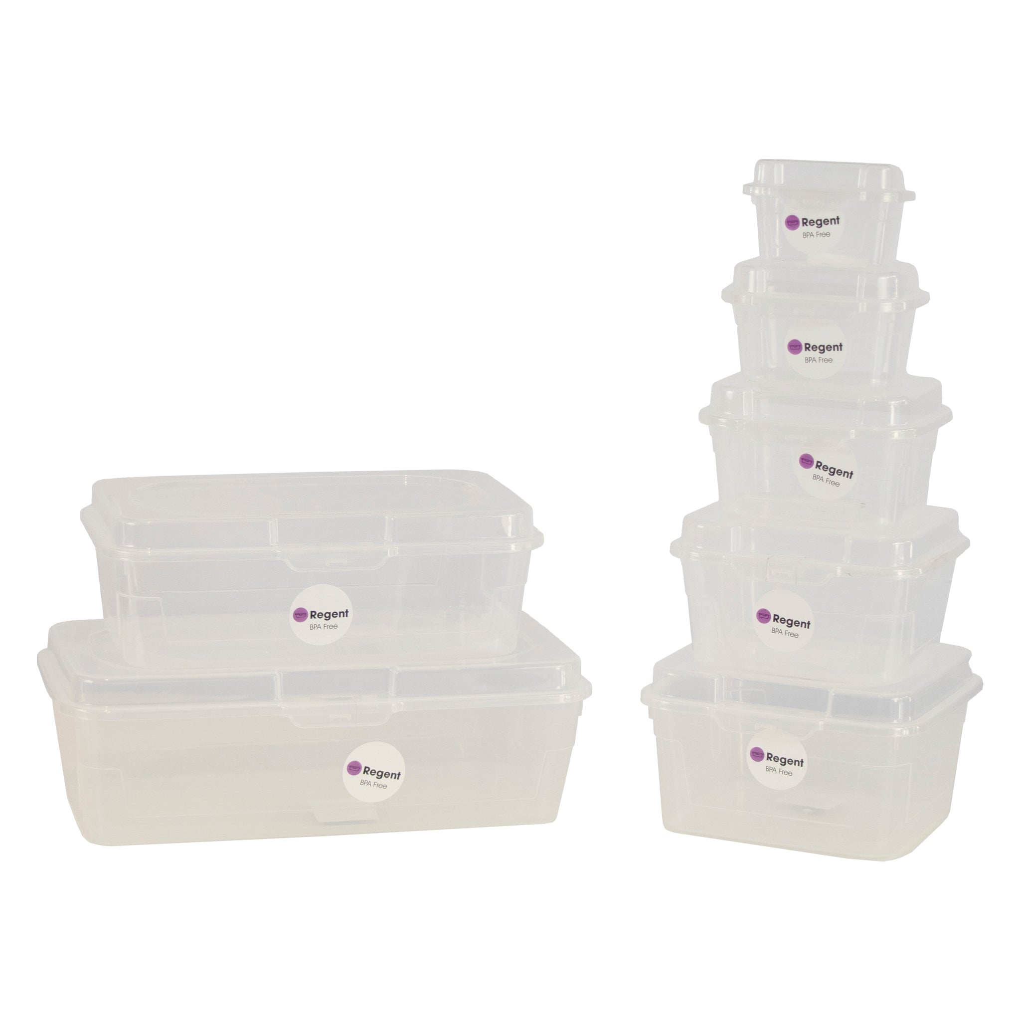 REGENT STOREAWAY PLASTIC STACK BOX CLEAR, 2.1L - 195X195X115MM