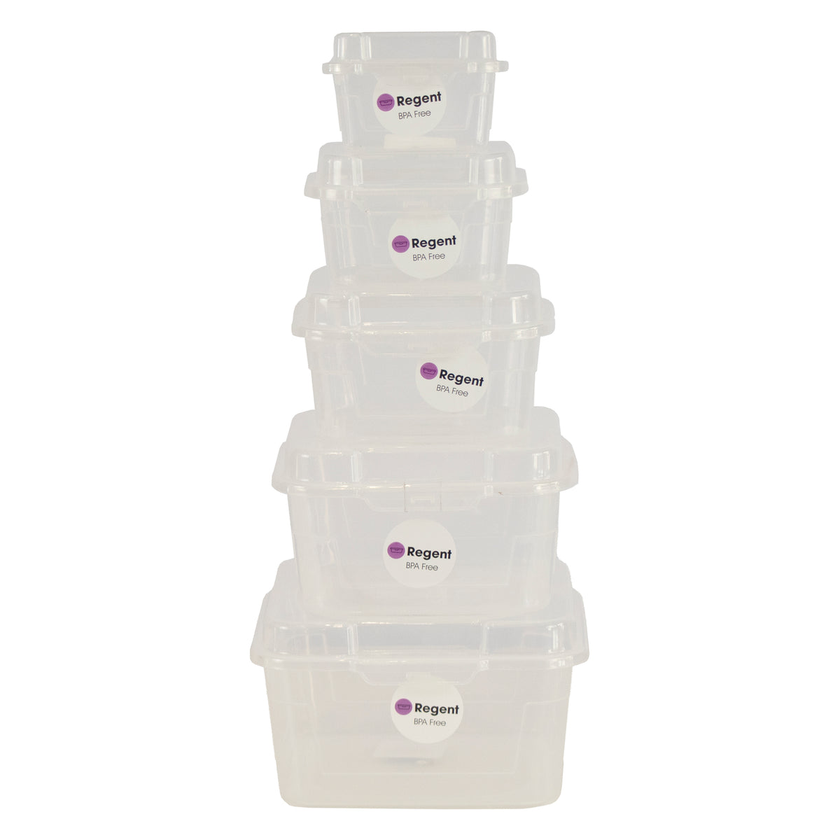 REGENT STOREAWAY CLEAR PLASTIC STACK BOX 1.3L, 160X170X55MM