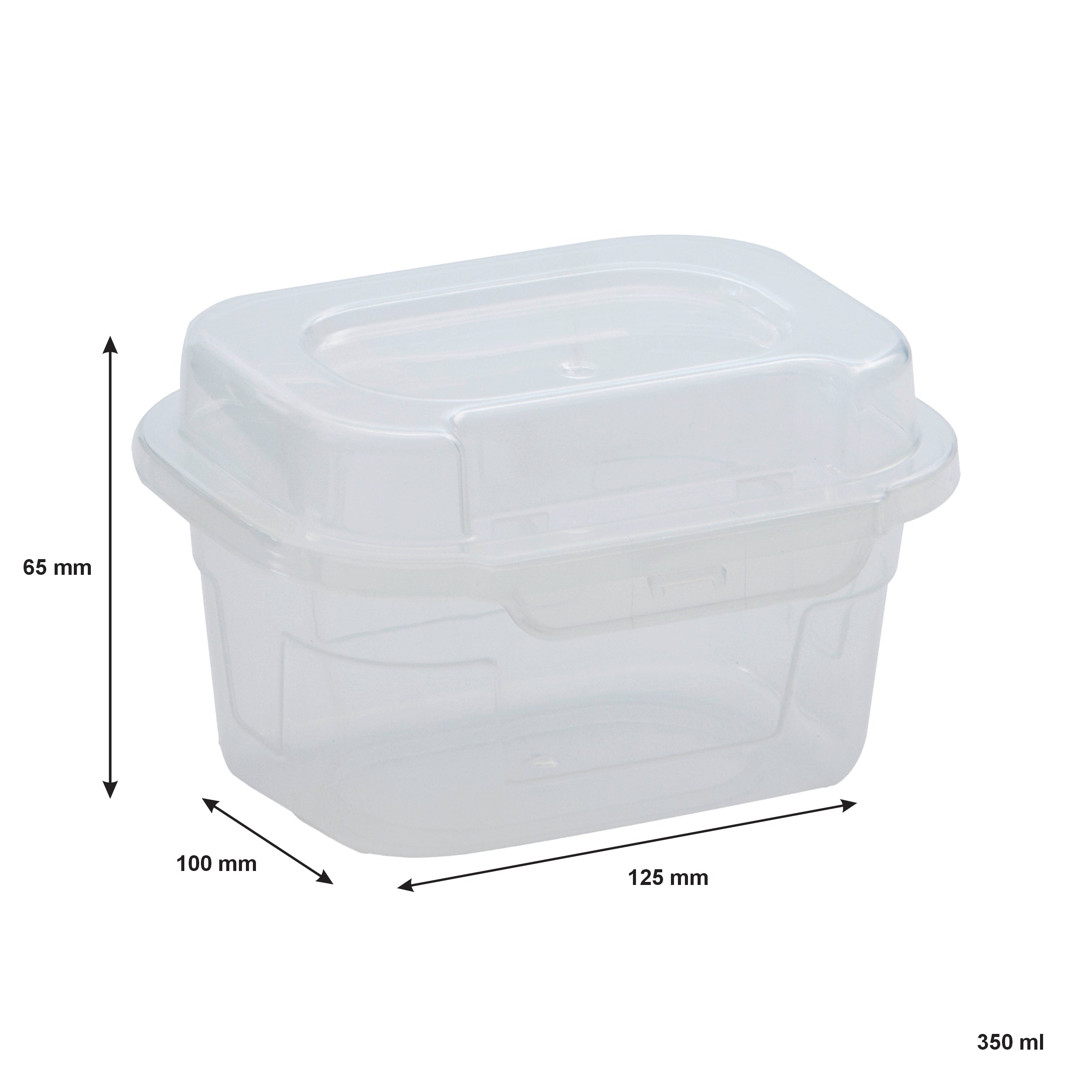 REGENT STOREAWAY PLASTIC STACK BOX CLEAR, 350ML - 100X125X65MM