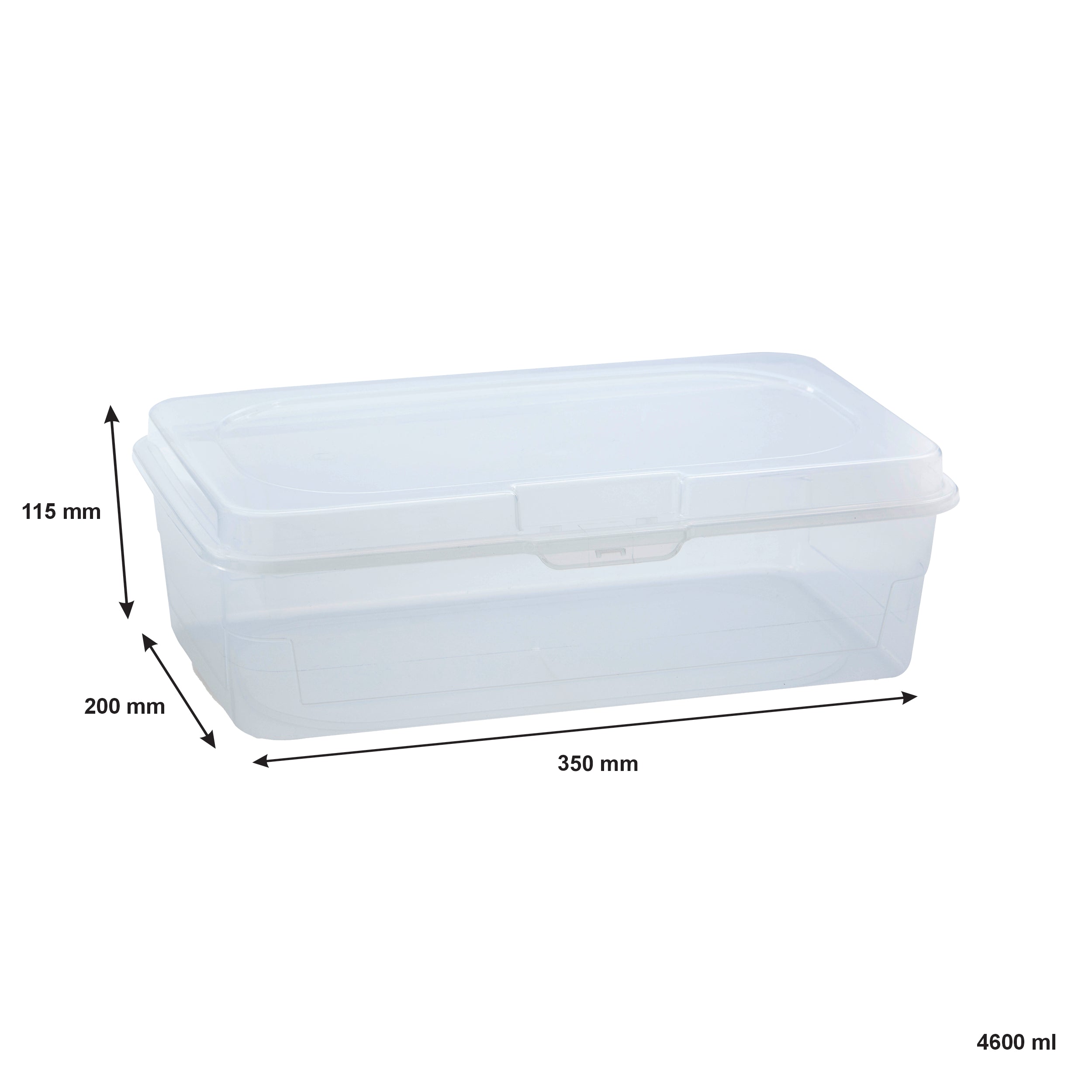 REGENT STOREAWAY PLASTIC STACK BOX CLEAR, 4.6L - 350X200X115MM