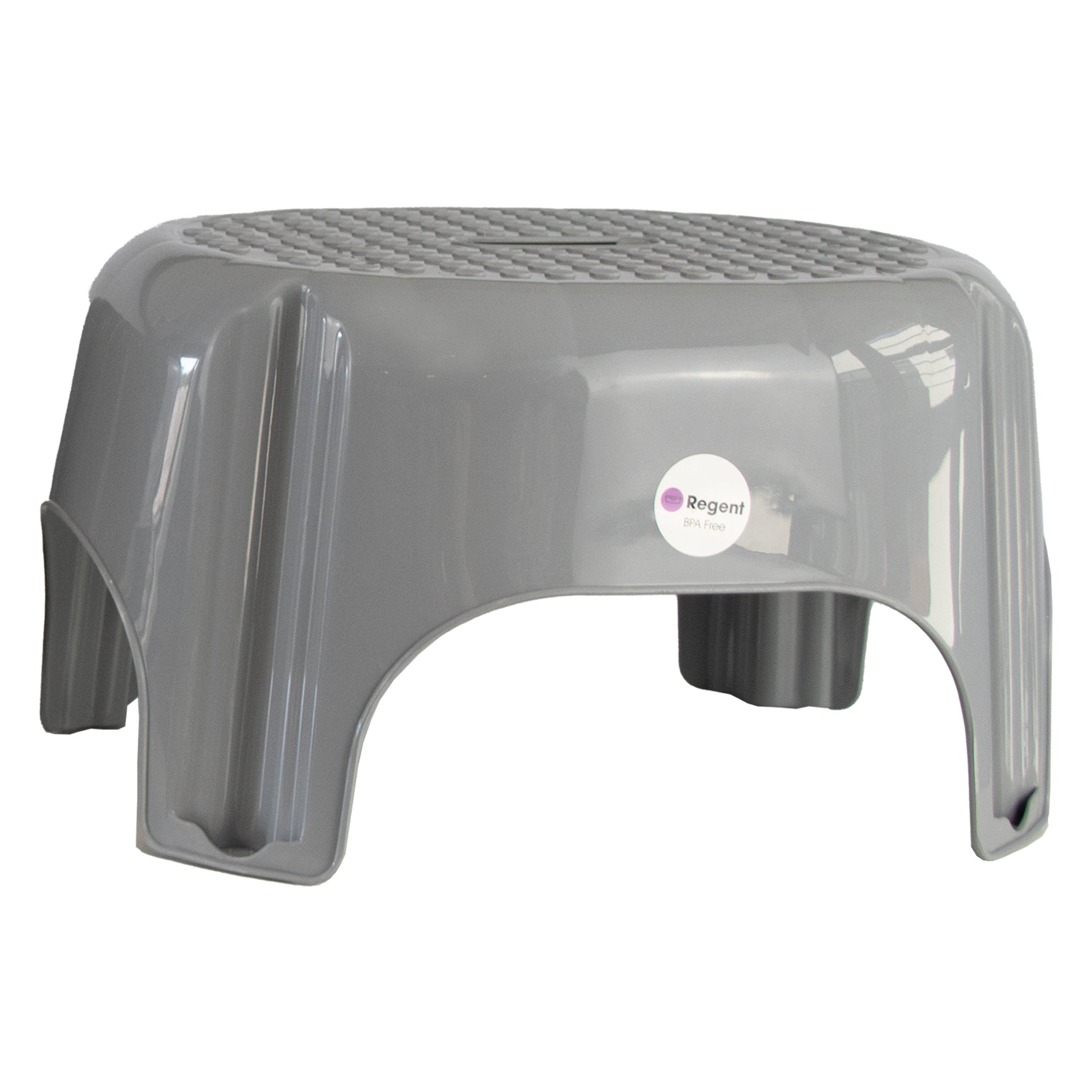 REGENT STOREAWAY HOUSEHOLD PLASTIC STOOL LIGHT OR DARK GREY (MAX. WEIGHT 80KG), 435X345X235MM