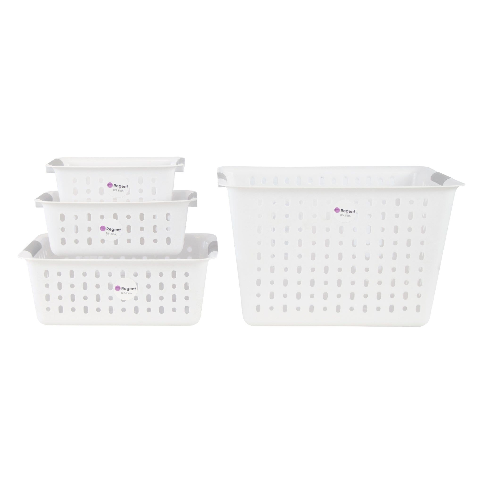 REGENT STOREAWAY CLEAR & GREY PLASTIC WASHDAY BASKET DEEP X-LARGE, 410X345X255MM