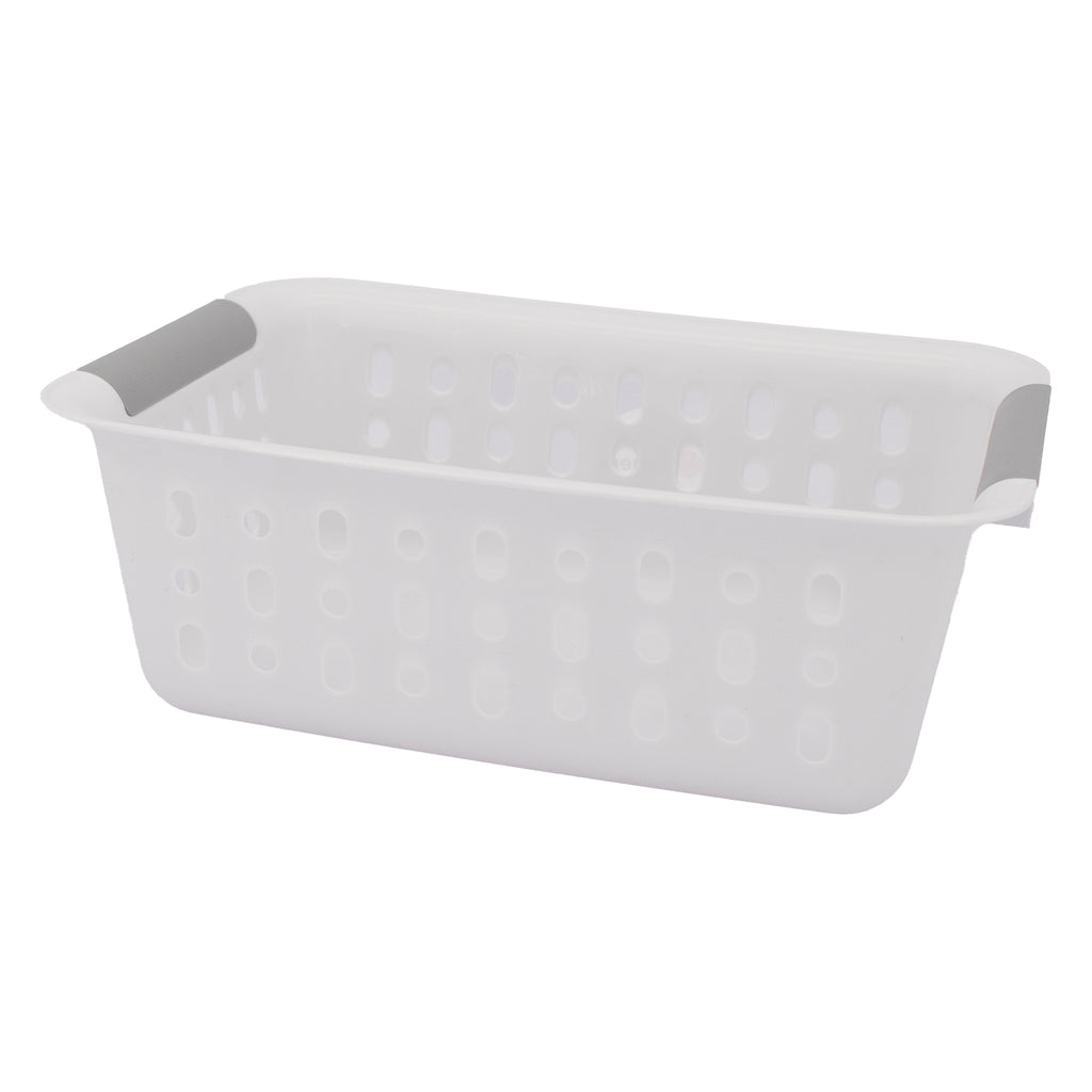 REGENT STOREAWAY CLEAR & GREY PLASTIC WASHDAY BASKET MEDIUM, 280X210X100MM