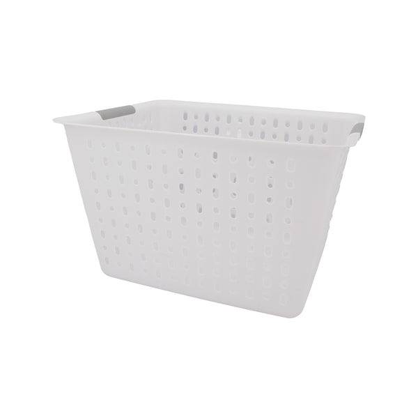 REGENT PLASTIC HARMONY LINE DEEP STORAGE BASKET WITH GRIP HANDLES CLEAR & GREY, (410X345X255MM)