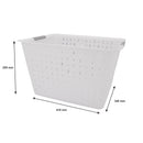 REGENT PLASTIC HARMONY LINE DEEP STORAGE BASKET WITH GRIP HANDLES CLEAR & GREY, (410X345X255MM)