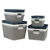 REGENT STOREAWAY PLASTIC LATTICE BASKET SMALL, ASST. COLOURS BLUE, GREY & WHITE, 250X195X105MM