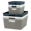 REGENT STOREAWAY PLASTIC LATTICE BASKET LARGE ASST. COLOURS BLUE, GREY & WHITE, 360X295X150MM