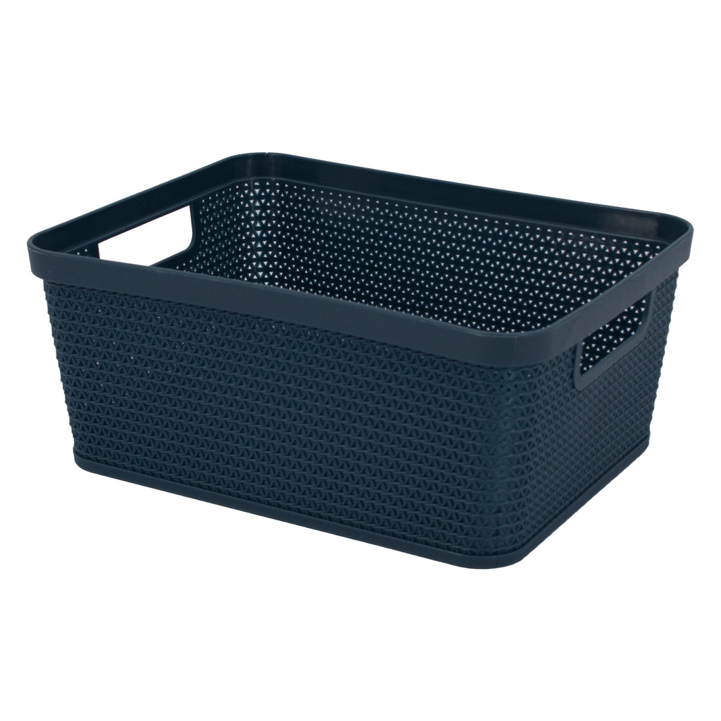 REGENT STOREAWAY PLASTIC LATTICE BASKET SMALL, ASST. COLOURS BLUE, GREY & WHITE, 250X195X105MM