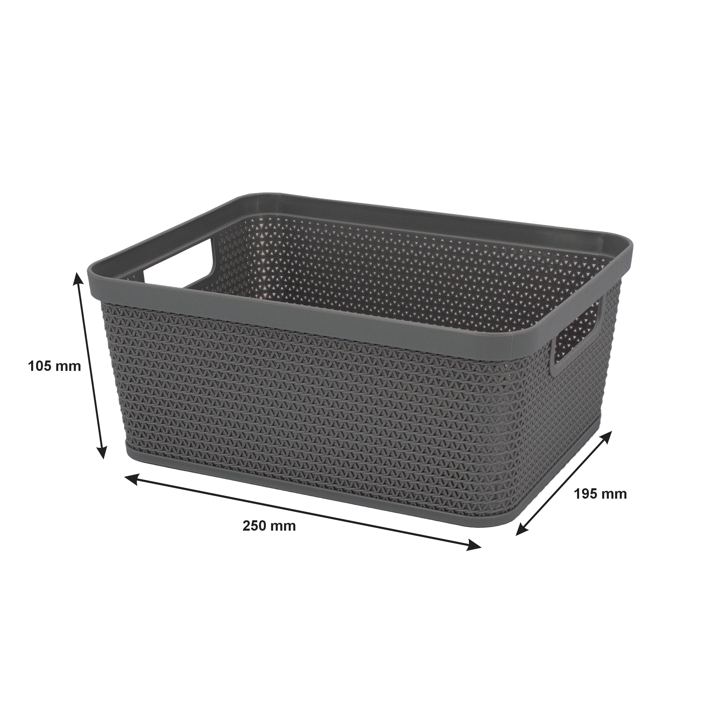 REGENT STOREAWAY PLASTIC LATTICE BASKET SMALL, ASST. COLOURS BLUE, GREY & WHITE, 250X195X105MM