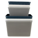 REGENT PLASTIC NEW KNIT BASKET MED, ASST. COLOURS BLUE, GREY AND WHITE (295X235X130MM)