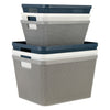 REGENT PLASTIC NEW KNIT BASKET MED, ASST. COLOURS BLUE, GREY AND WHITE (295X235X130MM)