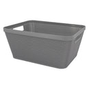 REGENT PLASTIC NEW KNIT BASKET MED, ASST. COLOURS BLUE, GREY AND WHITE (295X235X130MM)